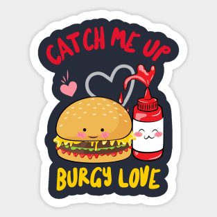 Romantic Burger And Ketchup Sticker